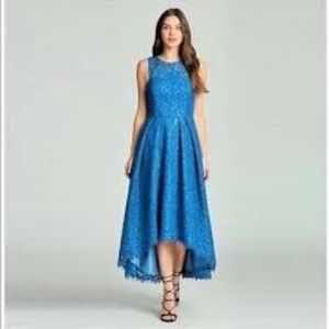 SALE🔖$615 NEW W. TAG SHOSHANNE MIDNIGHT INDIGO FLORAL LACE DRESS US 12